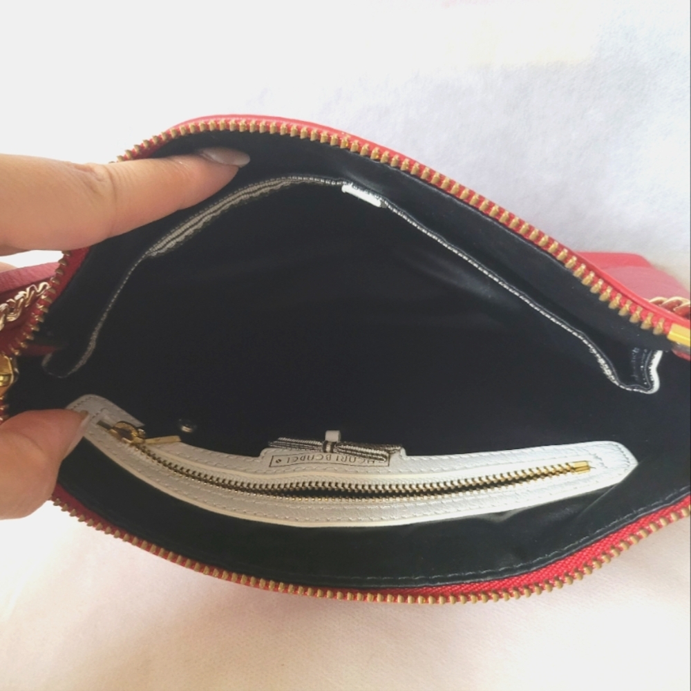 Henri Bendel Red Leather Chain Shoulder Bag - Picture 10 of 12